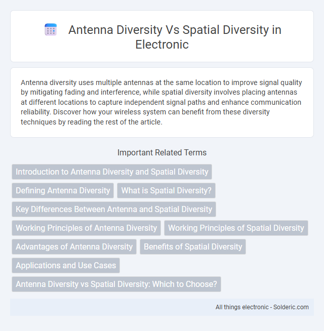 Antenna Diversity vs Spatial Diversity - What is the difference?