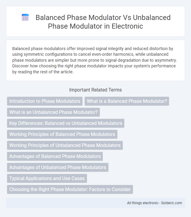 Balanced Phase Modulator vs Unbalanced Phase Modulator - What is the difference?