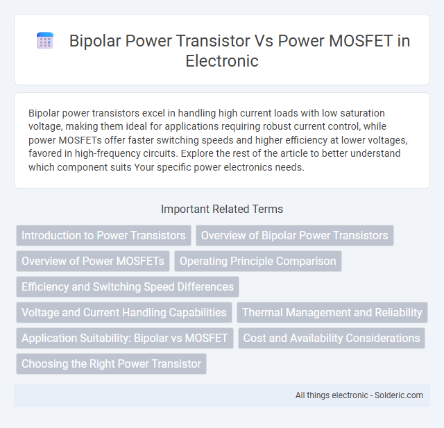 Bipolar Power Transistor vs Power MOSFET - What is the difference?