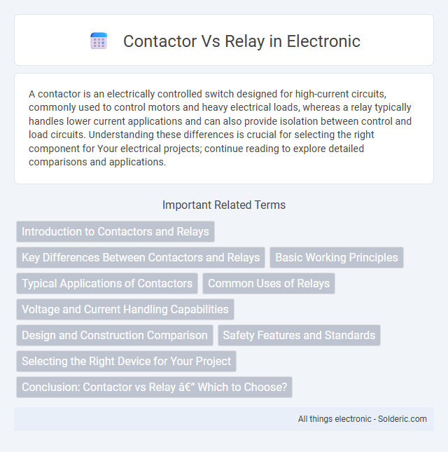 Contactor vs Relay - What is the difference?