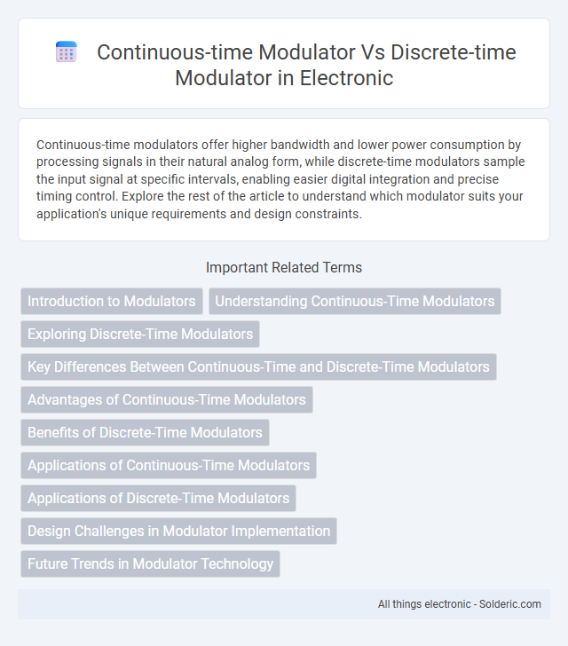 Continuous-time Modulator vs Discrete-time Modulator - What is the difference?