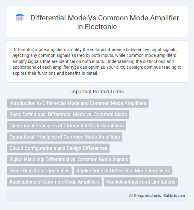 Common mode vs Differential mode amplifier - What is the difference?