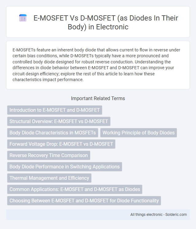 D-MOSFET vs E-MOSFET (as diodes in their body) - What is the difference?