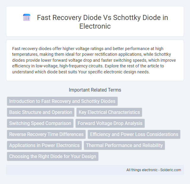 Schottky diode vs Fast recovery diode - What is the difference?