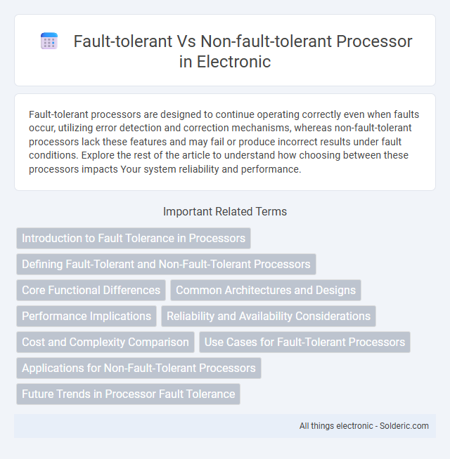 Fault-Tolerant vs Non-Fault-Tolerant Processor - What is the difference?