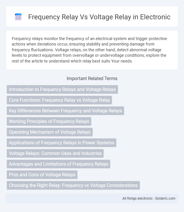 Frequency Relay vs Voltage Relay - What is the difference?