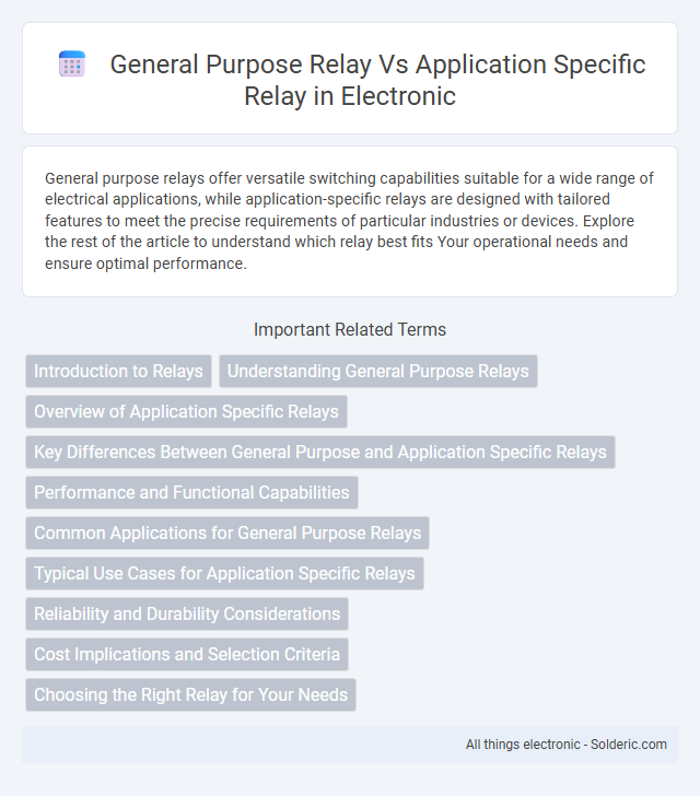 Application Specific Relay vs General Purpose Relay - What is the difference?