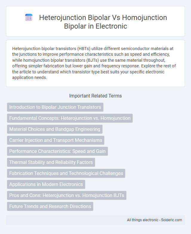 Heterojunction bipolar vs Homojunction bipolar - What is the difference?