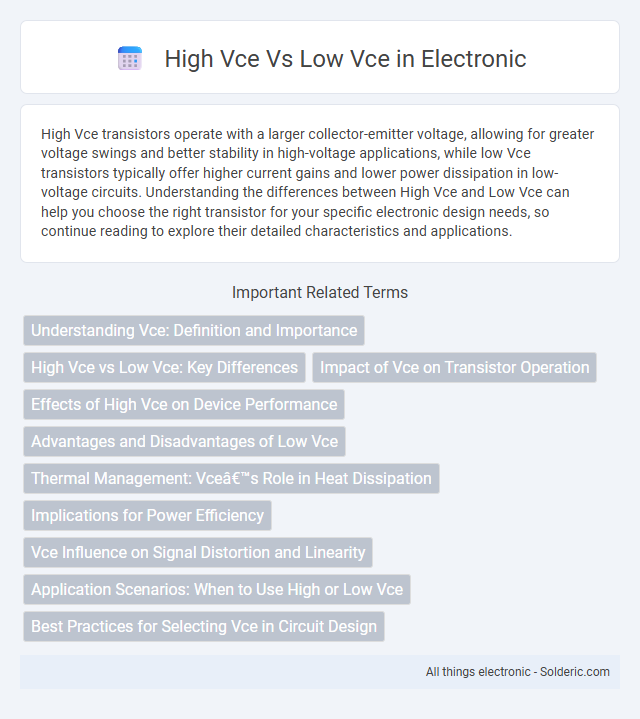 High Vce vs Low Vce - What is the difference?