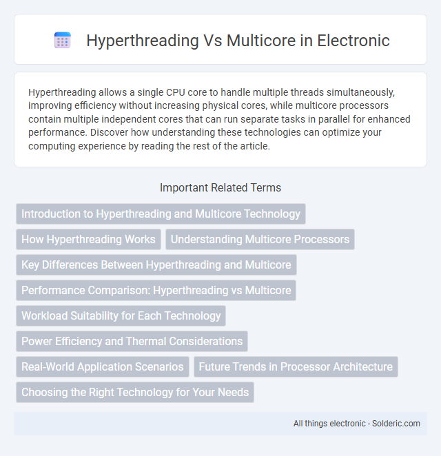 Multicore vs Hyperthreading - What is the difference?