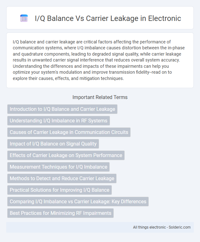 Carrier leakage vs I/Q balance - What is the difference?