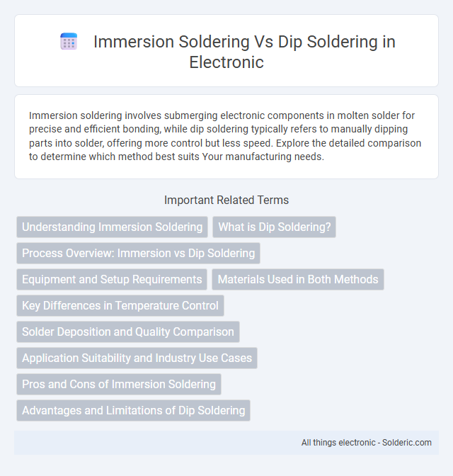 Dip Soldering vs Immersion Soldering - What is the difference?