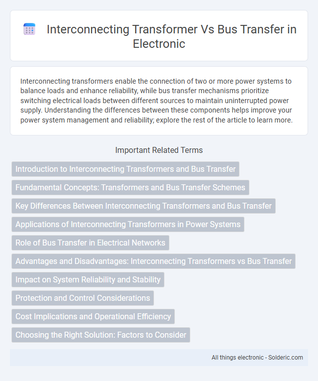 Interconnecting Transformer vs Bus Transfer - What is the difference?