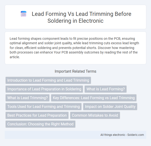 Lead forming vs Lead trimming before soldering - What is the difference?