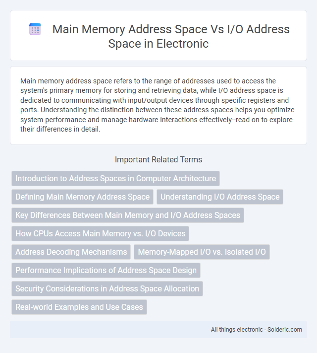 I/O address space vs Main memory address space - What is the difference?