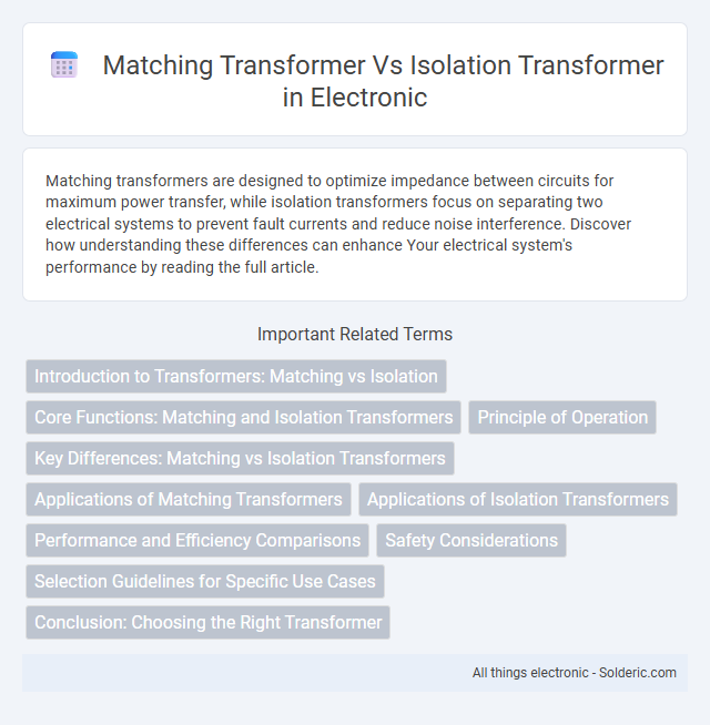 Isolation Transformer vs Matching Transformer - What is the difference?