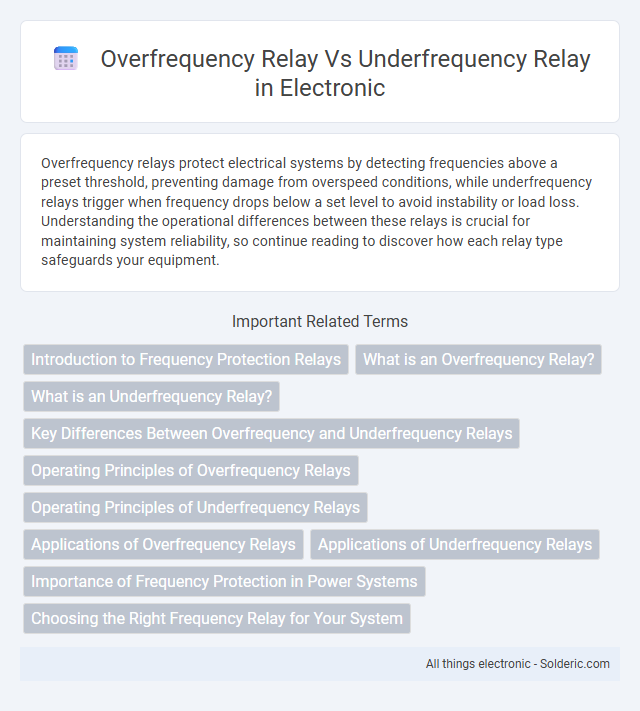 Overfrequency Relay vs Underfrequency Relay - What is the difference?