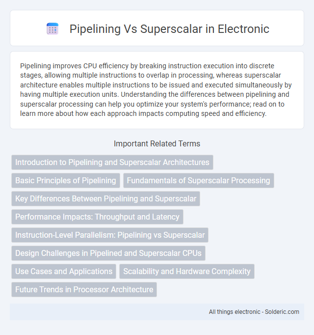 Pipelining vs Superscalar - What is the difference?