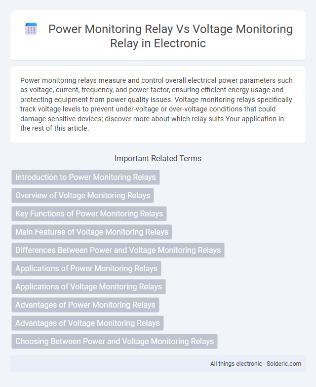 Power Monitoring Relay vs Voltage Monitoring Relay - What is the difference?