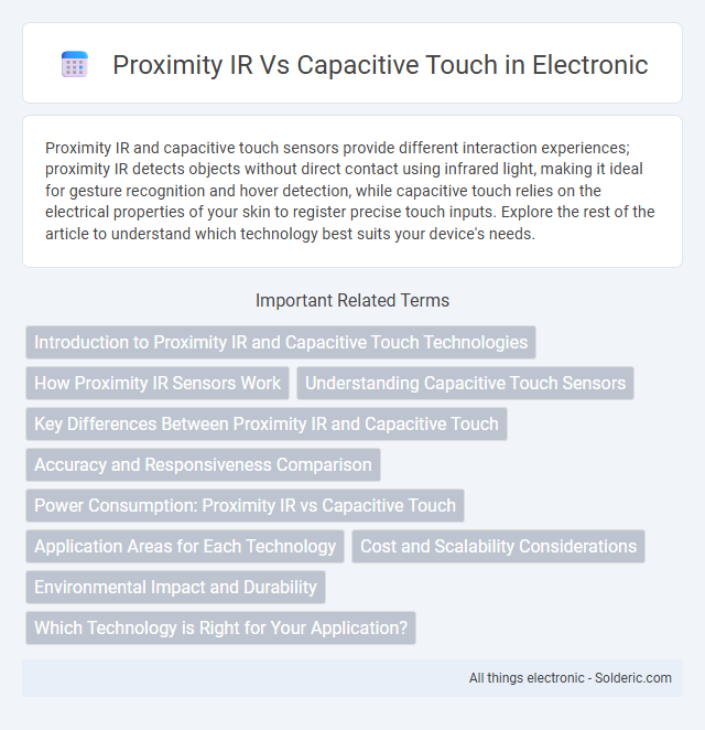 Capacitive Touch vs Proximity IR - What is the difference?