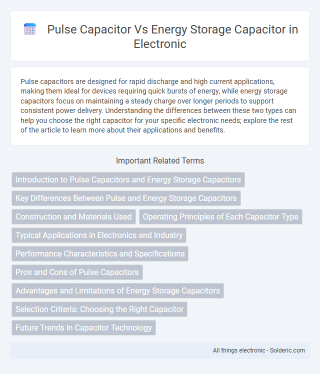 Energy Storage Capacitor vs Pulse Capacitor - What is the difference?
