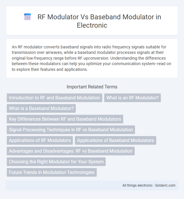 Baseband Modulator vs RF Modulator - What is the difference?