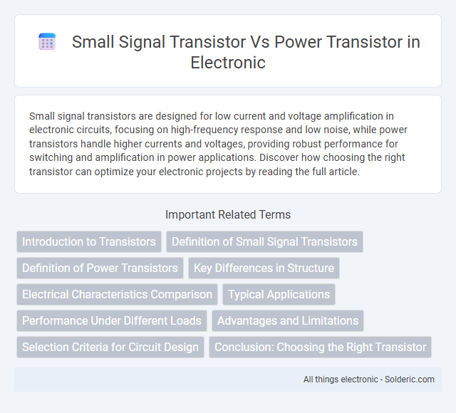 Power Transistor vs Small Signal Transistor - What is the difference?