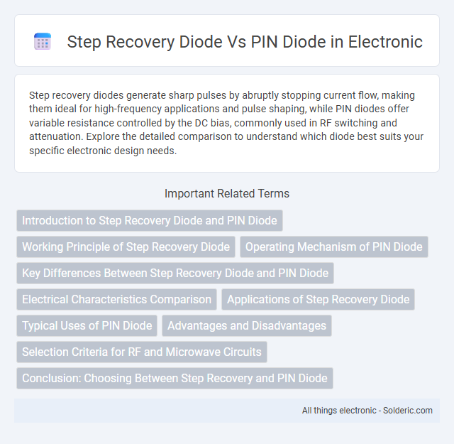 PIN Diode vs Step Recovery Diode - What is the difference?