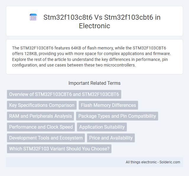 Comparison: STM32F103CBT6 vs STM32F103C8T6 - What is the difference?
