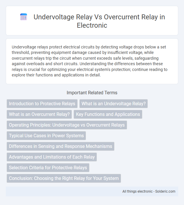 Overcurrent Relay vs Undervoltage Relay - What is the difference?