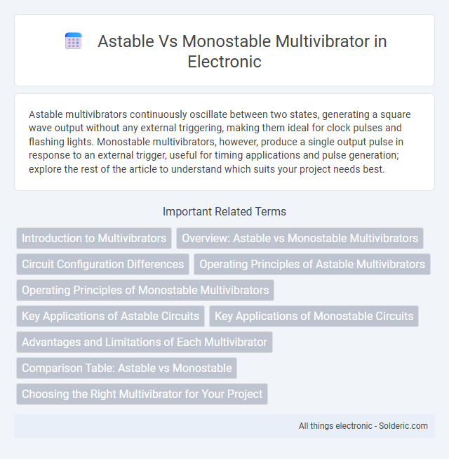 Monostable vs Astable Multivibrator - What is the difference?