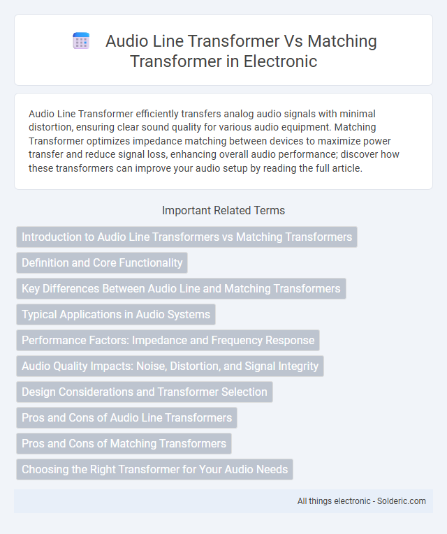 Audio Line Transformer vs Matching Transformer - What is the difference?