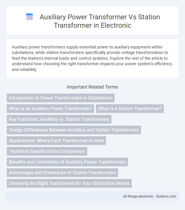 Auxiliary Power Transformer vs Station Transformer - What is the difference?