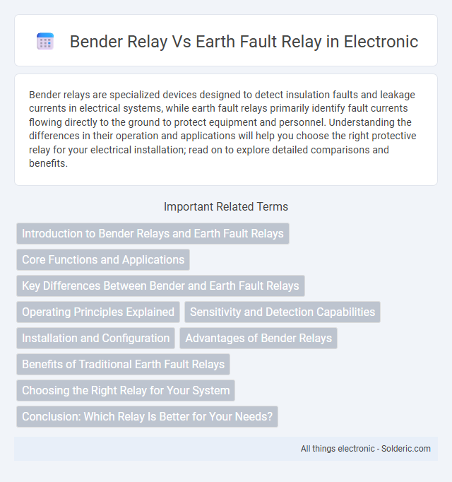 Bender relay vs Earth fault relay - What is the difference?