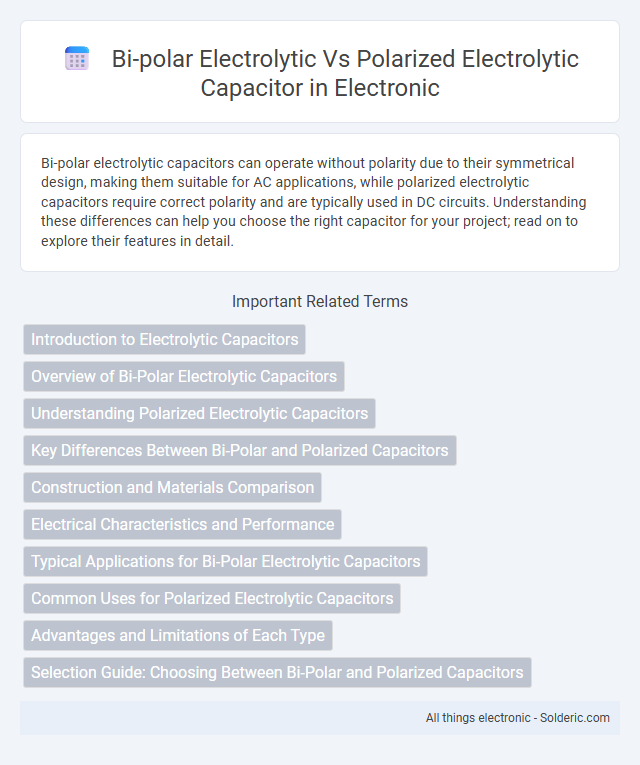 Bi-polar electrolytic vs polarized electrolytic capacitor - What is the difference?