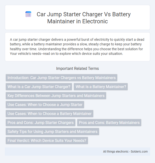 Battery Maintainer vs Car Jump Starter Charger - What is the difference?