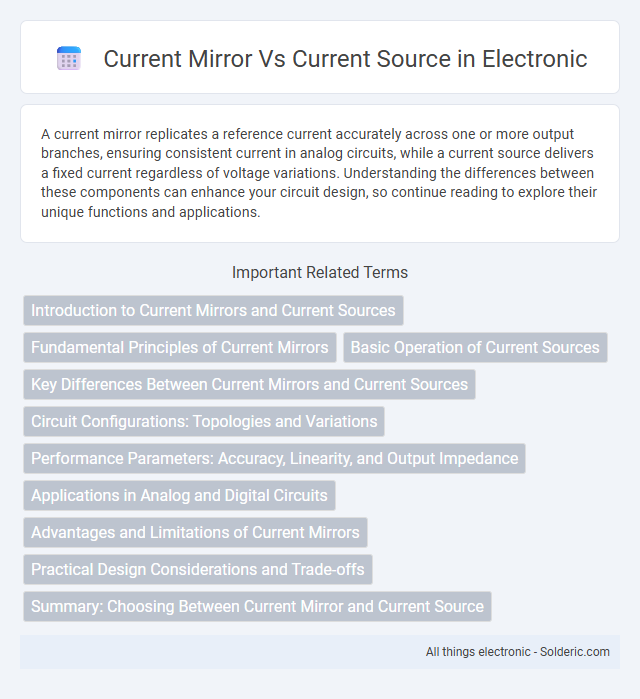 Current Mirror vs Current Source - What is the difference?