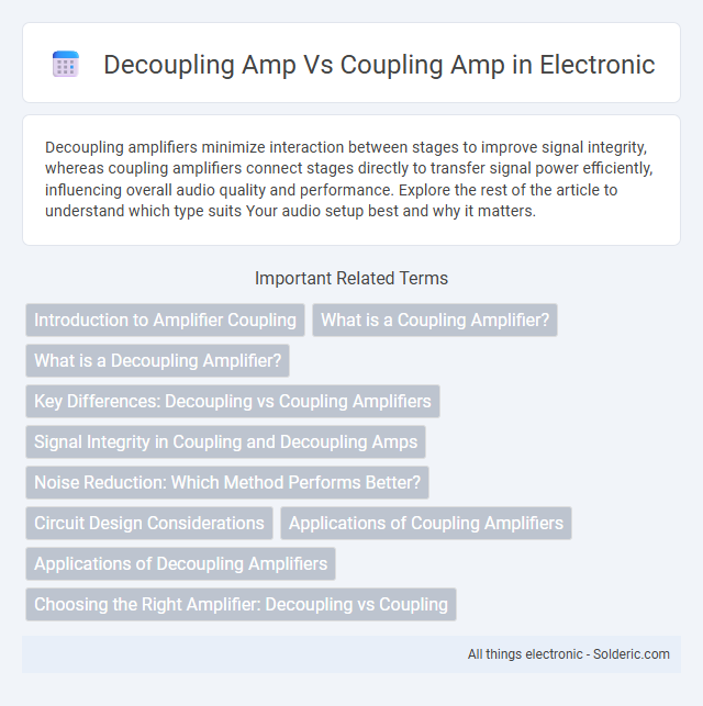 Coupling amp vs Decoupling amp - What is the difference?