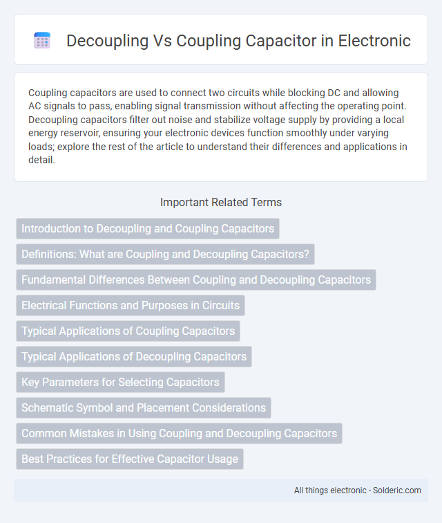 Coupling Capacitor vs Decoupling Capacitor - What is the difference?