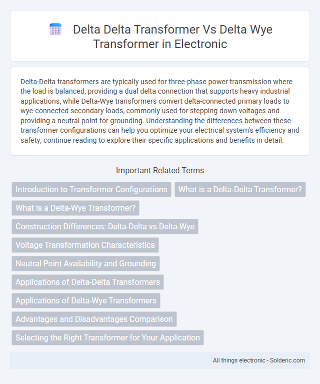 Delta Wye Transformer vs Delta Delta Transformer - What is the difference?