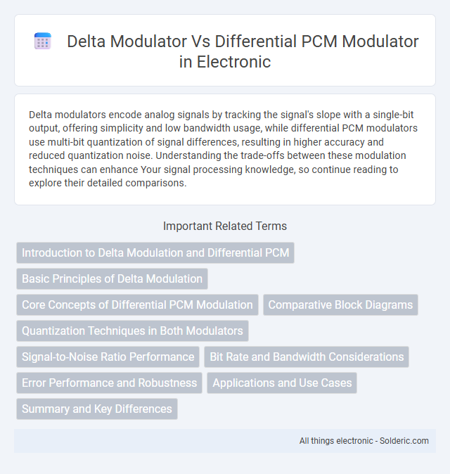 Differential PCM modulator vs Delta modulator - What is the difference?