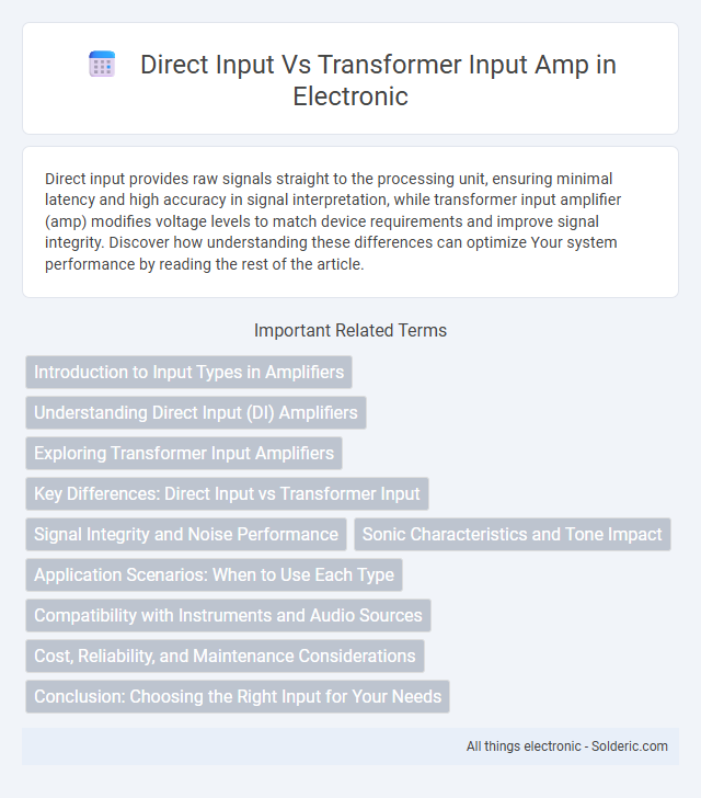 Direct Input vs Transformer Input Amp - What is the difference?