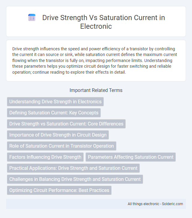 Saturation Current vs Drive Strength - What is the difference?