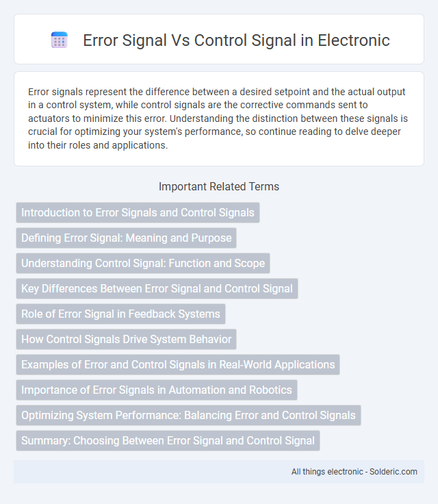 Control Signal vs Error Signal - What is the difference?