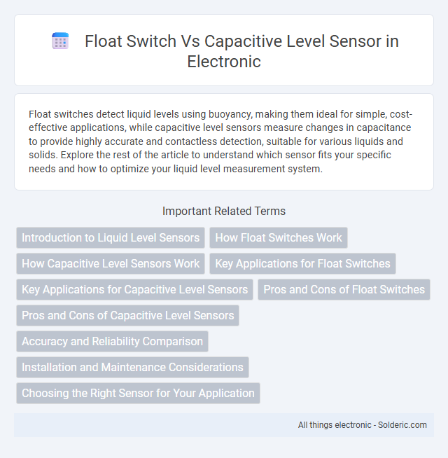 Capacitive Level Sensor vs Float Switch - What is the difference?