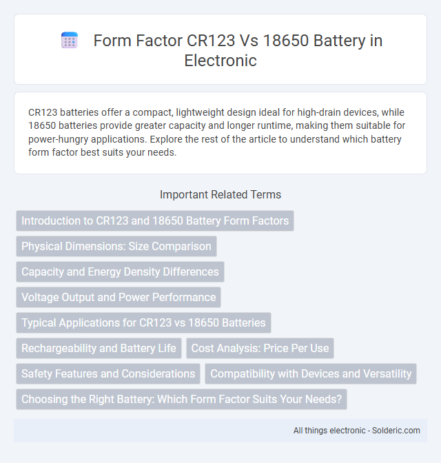 Form factor 18650 battery vs CR123 - What is the difference?
