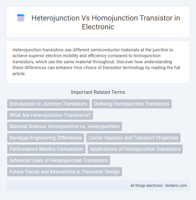 Homojunction vs Heterojunction Transistor - What is the difference?
