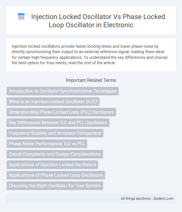 Injection Locked Oscillator vs Phase Locked Loop Oscillator - What is the difference?