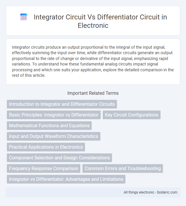 Differentiator Circuit vs Integrator Circuit - What is the difference?