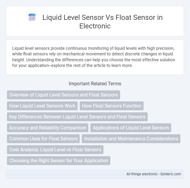 Float sensor vs liquid level sensor - What is the difference?